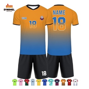 ชุดฟุตบอล DYNAMEL WEARS แบบสั่งทำพิเศษ สีน้ำเงิน แดง ขาว คอวี แขนสั้น ระบายเหงื่อได้ดี สำหรับผู้ใหญ่ - Product Image 2