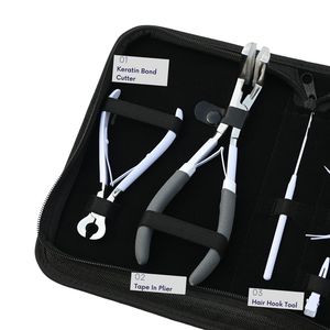 Hair Extension Tools Kit Tape In Plier Keratin Bond Cutter Pulling Hook <b>Needle</b> Mini Scissor Clip Parting Finger <b>Case</b> Accessories - Product Image 3