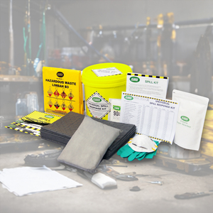 Kit de Réponse aux Déversements Universel SABER, Seau de 10L avec Tampons Absorbants, Gants et Sac pour Déchets Dangereux - Product Image 1