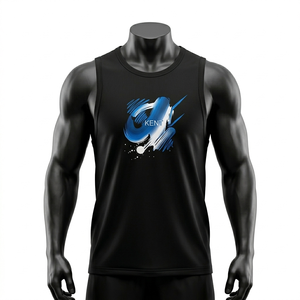 เสื้อกล้ามถักแบบกำหนดเอง ผลิตจากโพลีเอสเตอร์ผสมสแปนเด็กซ์ เป็นมิตรต่อสิ่งแวดล้อม แห้งเร็ว ระบายอากาศได้ดี เหมาะสำหรับออกกำลังกาย สำหรับผู้ชายและผู้หญิง รับผลิตแบบ OEM ODM ขายส่ง - Product Image 2