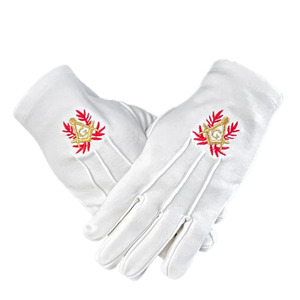 Guantes de Algodón Blanco Orgánico de la Mejor Calidad, Guantes Masónicos de Algodón Blanco Liso Personalizados - Product Image 2