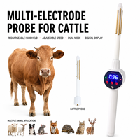 Électroéjaculateur rechargeable portable à vitesse réglable avec affichage numérique, sonde multi-électrodes optionnelle, double mode, pour insémination