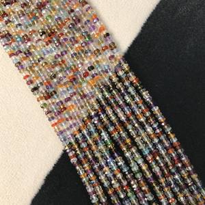 Cuentas Sueltas Rondelle Multifacéticas 100% Naturales Certificadas IGI Grado AA, 3-3.5mm, Piedra Lisa Multicolor Multifuego Vivaaz - Product Image 3