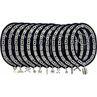Tablier de Maître Maçonnique Rite Français avec Compas et Épingle de Sûreté en Tissu Toile, Couleur Personnalisée, Logo Brodé