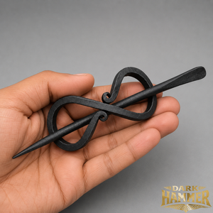 Pasador de Pelo Premium Forjado a Mano, Horquilla de Metal Negro Hecha a Mano para Moños y Peinados Diarios - Product Image 2