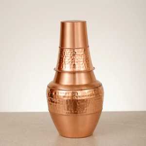 Carafe à eau en cuivre de style français, pichet à eau en cuivre pur, carafe en cuivre artisanale gravée avec couvercle, service traditionnel décoratif - Product Image 4