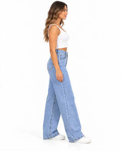 Pantalones Harem de Mezclilla para Mujer, Cintura Media, Corte Holgado, Estilo Vintage, con Parches y Botones, Transpirables, Casuales de Verano - Product Image 3