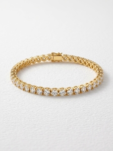 Bracelet tennis classique vintage avec diamants taille brillant, en acier inoxydable plaqué rhodium, certifié IGI, bijoux de mariage unisexe - Product Image 5