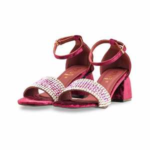 Sandalia de tacón elegante granate para mujer FN6127 - Product Image 3