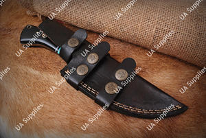 Couteau de chasse et de camping à lame fixe en acier Damas forgé à la main, personnalisé, vente en gros, OEM/ODM, équipement EDC de camping de haute qualité - Product Image 6