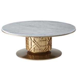 Luxury Metal Coffee <b>Table</b> <b>With</b> Marble Top Stylish Centerpiece Furniture For Modern Apartment Interior Decoration - Product Image 2