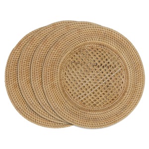 Mantel Redondo de Bambú Hecho a Mano de 450 mm, Estilo Bohemio, Tejido, Color Natural, Decorativo - Product Image 3