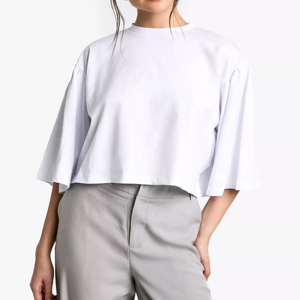 Camisetas para mujer a precio mayorista, camisetas personalizadas con logo, camisetas con cuello redondo para hombre, camiseta de diseño naranja y negra para mujer - Product Image 1