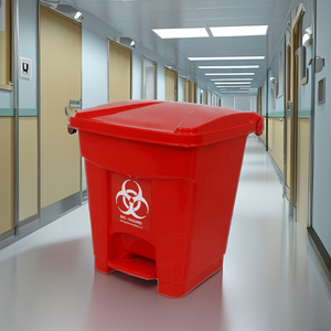 Foot Pedal Square Eco-Friendly Heavy Duty <b>Plastic</b> Waste <b>Bin</b> for Hospital Use - Product Image 5