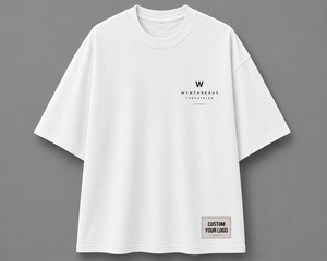 Camiseta Extra Grande de la Mejor Calidad para Hombre, Manga Corta, Cuello Redondo, Estampado Minimalista, 100% Algodón Jersey, Transpirable, Estilo Normcore - Product Image 1