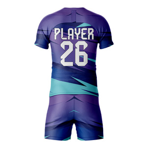 ชุดยูนิฟอร์มฟุตบอลแบบซับลิเมชั่นพร้อมโลโก้สั่งทำ เสื้อฟุตบอลและกางเกงขาสั้นแห้งเร็ว ชุดทีมสำหรับฝึกซ้อม ผู้ผลิต - Product Image 2