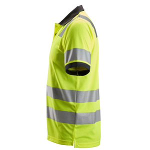 Nouveau Polo de Sécurité Haute Visibilité au Design Optimal Classe 2 Vêtement de Travail Réfléchissant Jaune avec Rayures Argentées Manches Courtes - Product Image 2