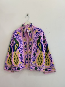 Chaqueta Formal de Mujer con Cuello Alto, Chaqueta Bordada Transpirable de Algodón TNT - Product Image 4
