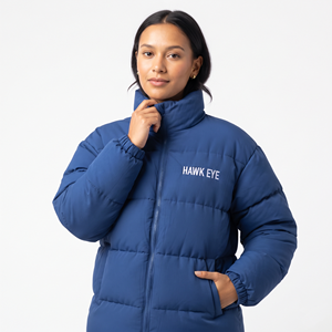 Chaqueta acolchada para mujer, ropa de abrigo de invierno, cuello alto, con cremallera, diseño personalizado, abrigo de invierno a la moda. - Product Image 3
