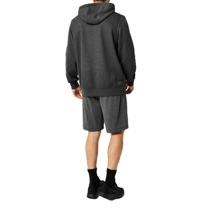 Men's Gray Solid Cotton Bermuda Shorts <b>Elastic</b> Waist Pockets Casual Breathable Knitted Mid Rise Short Pants - Product Image 5