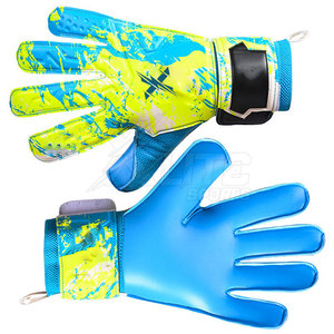 Nouveaux gants de gardien de but de football élégants pour équipe, avec logo du club imprimé, paume en latex, dos en mesh et bande extensible au poignet, pour l'extérieur - Product Image 4