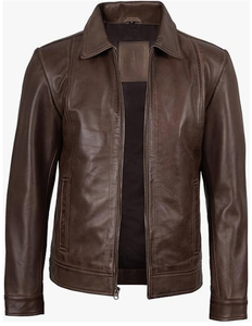 Veste de motard sur mesure pour homme en cuir d'agneau véritable noir, col montant, coupe ajustée, coupe-vent pour l'hiver - Product Image 6