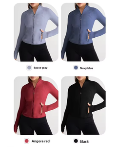 RAZER SIMPEX Hauts de yoga et de pilates à fermeture éclair intégrale, manches longues, séchage rapide, écologiques, respirants, protection solaire, coupe ajustée pour femmes - Product Image 4