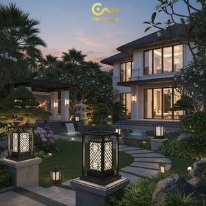 Lámpara de Pared Decorativa Exterior Cuadrada Minimalista Moderna, Iluminación para Jardín y Resort, AC 200V E27 IP65, Acero Inoxidable Negro - Product Image 6
