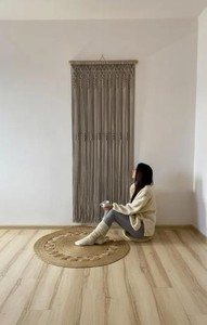 Handwoven Macrame Cotton <b>Curtain</b>, Boho Wedding Backdrop - Product Image 1