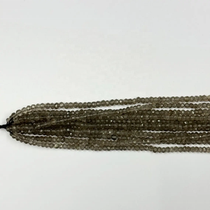 Cuentas de piedras preciosas Rondelle facetadas de cuarzo ahumado marrón Natural de 4mm, la última joyería del fabricante a precio de Distribuidor mayorista - Product Image 4