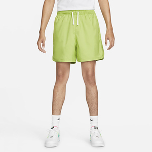 Men's Lime Green Solid Drawstring Shorts Front Logo Quick Dry Knitted Fabric 100% Polyester Casual Sport Wear <b>Mid</b> Waist Fit - Product Image 1