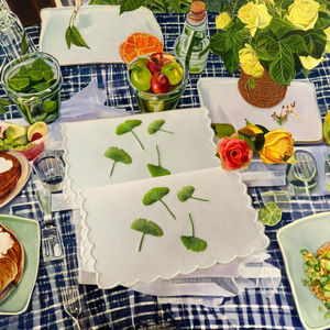Servilletas de Lino Verde Ginkgo para Cócteles – Servilletas Reutilizables 100% Lino Natural, Diseño de Hojas Botánicas Frescas para Bar, Fiesta - Product Image 5