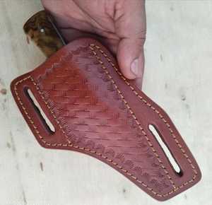Couteau à lame fixe de qualité industrielle avec manche en cuir fait main, couteau à lame ovale avec une autre lame pour couteau Bowie, garantie de 3 ans - Product Image 2