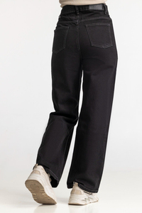 Jeans à jambes larges tendance de haute qualité pour femmes, respirants, à prix abordable, taille haute, jeans en denim personnalisés pour femmes - Product Image 5