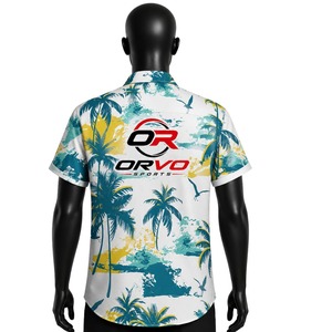 Chemise hawaïenne ORVO Sports pour homme, manches courtes, imprimé tropical avec des perroquets, vacances d'été, décontractée, respirante, séchage rapide, tissu sergé - Product Image 2