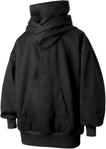 Sudadera con Capucha Extra Grande para Hombre, Azul Sólido, Algodón French Terry, Estilo Casual para Otoño, Diseño con Bolsillos, Corte Regular - Product Image 2