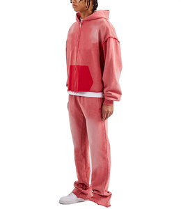 Survêtement Homme Hiver Respirant Séchage Rapide Imprimé Effet Délavé Streetwear 100% Coton Léger à Capuche pour Jogging - Product Image 4