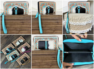 Nuevo Bolso de Mano Largo para Mujer, Estilo Occidental 2026, con Bloqueo RFID, Gran Capacidad, Cuero Repujado a Mano, con Correa para la Muñeca - Product Image 3