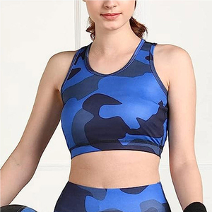 Customize Heat-Transfer Printed Simple Womens Activewear Sports Bra Sets Breathable Front High Support Four-<b>Way</b> Stretch Seamless - Product Image 2