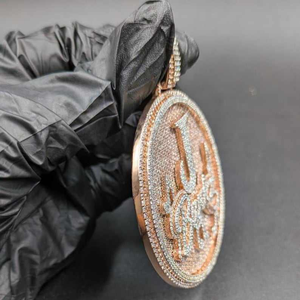 Iced Out Dollar <b>Name</b> Pendant <b>Necklace</b> <b>Custom</b> Hip Hop Luxury Diamond Style Round Circle Bling Jewelry Fashion Gift - Product Image 3