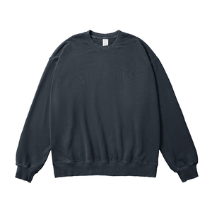 Sweat-shirt décontracté pour homme, coupe oversize, 100 % coton molletonné, col rond, pull long, broderie, motif imprimé hiver, uni - Product Image 1