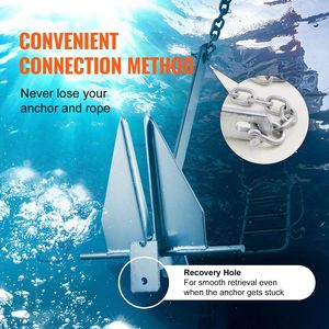 Kit Ancora a Prua per Yacht e Barche, Ancora a Prua in Acciaio Zincato a Caldo da 8,5 LBS, Catena da 7,9 Piedi, Corda da 75 Piedi, Due Griffe da 0,4 Pollici - Product Image 5