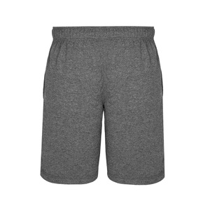 Men's Gray Solid Cotton Bermuda Shorts <b>Elastic</b> Waist Pockets Casual Breathable Knitted Mid Rise Short Pants - Product Image 3
