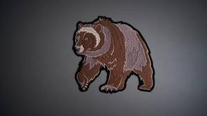 Brown Bear Head Embroidered Patch <b>Sew</b>-On Applique Handmade Iron On Badge Irregular Shape Cloth Decoration - Product Image 3
