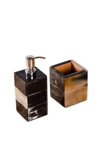 Distributeur de savon en corne de buffle, accessoire de salle de bain, pompe manuelle pour lotion, flacon de savon pour les mains à poser sur comptoir, pour la maison et l'hôtel, distributeur artisanal - Product Image 5