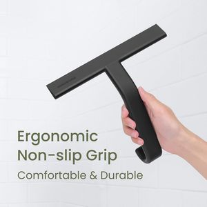 Tergivetro doccia in silicone monopezzo con gancio integrato per appendere facilmente, ideale per finestre, porte e specchi domestici - Product Image 3