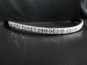 Elegante banda de cejas de cuero genuino con acentos de cristal caros para caballos Producto de cuero indio - Product Image 6