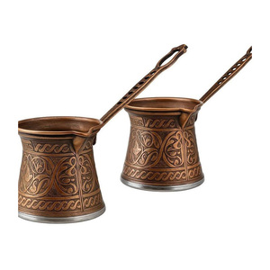 Cafetera Turca Tradicional Hecha a Mano de Cobre con Revestimiento de Acero Inoxidable, Asa, Capacidades de 350/550/720 ml, Color y Logotipo Personalizables - Product Image 1