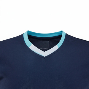 Ensemble d'uniformes de football personnalisés pour hommes, maillot à manches courtes col en V en mesh, séchage rapide, respirant, tenue d'équipe, kit sportif athlétique - Product Image 4