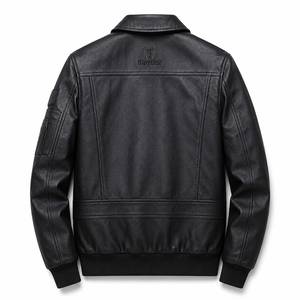 Chaqueta de Cuero Genuino para Hombre TR-LJ-015, Colores Personalizados, Cuello Alto, Impermeable, Resistente al Viento, Ecológica, Casual, de Alta Calidad - Product Image 3